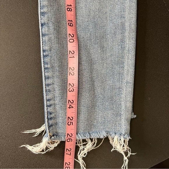 7 For All Mankind Jeans Women 28 Skinny Ankle Raw Hem High Rise Blue Soft Denim - Picture 5 of 9